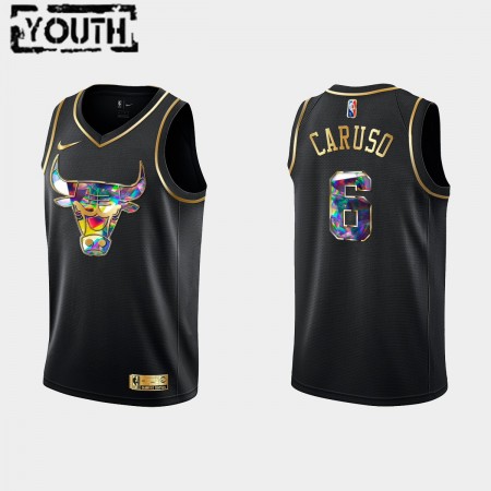 Maillot Basket Chicago Bulls Alex Caruso 6 Nike 2021-22 Noir Golden Edition 75th Anniversary Diamond Swingman - Enfant